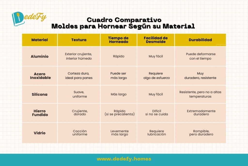 Cuadro Comparativo Moldes para Hornear